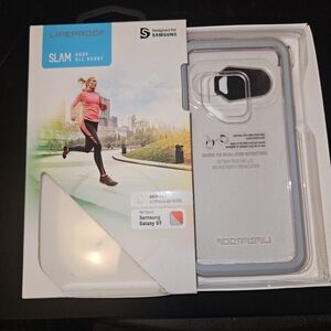 LifeProof SLAM Case for Samsung Galaxy S9 - Clear and Gray and Red